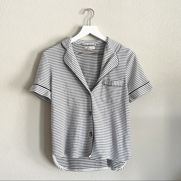 Madewell• pajama top blue stripes - Picture 3 of 6